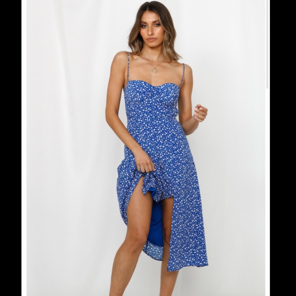 Hello Molly Blue MIDI Dress XS